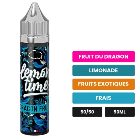 E-liquide Dragon Fruit d'Eliquid France, 50 ml, saveurs fruit du dragon, limonade, fruits exotiques et 1 autre, sans.