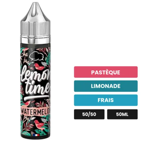 E-liquide Watermelon d'Eliquid France, 50 ml, saveurs pastèque, limonade et frais, sans nicotine — prêt à booster de nicotine.