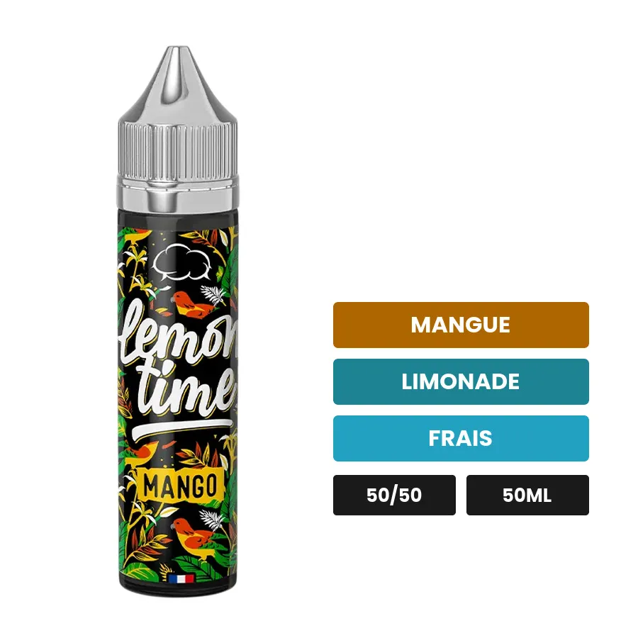 E-liquide Mango d'Eliquid France, 50 ml, saveurs mangue, limonade et frais, sans nicotine — prêt à booster de nicotine.