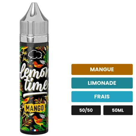 E-liquide Mango d'Eliquid France, 50 ml, saveurs mangue, limonade et frais, sans nicotine — prêt à booster de nicotine.