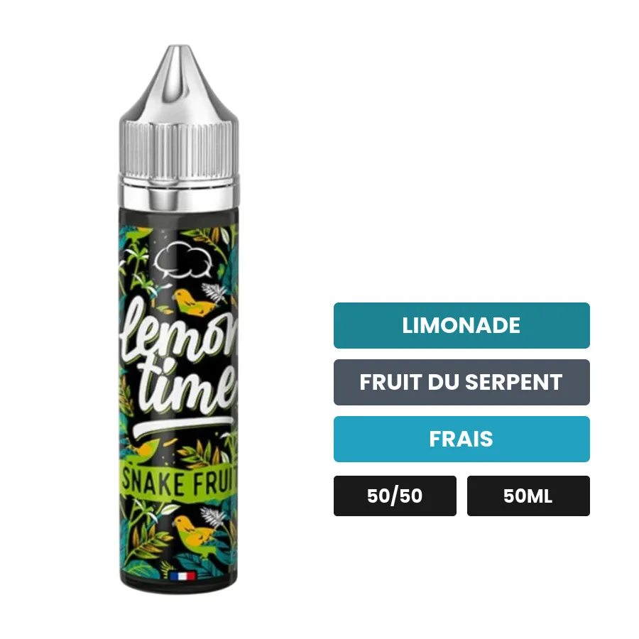 E-liquide Snake Fruit d'Eliquid France, 50 ml, saveurs limonade, fruit du serpent et frais, sans nicotine — prêt à booster.