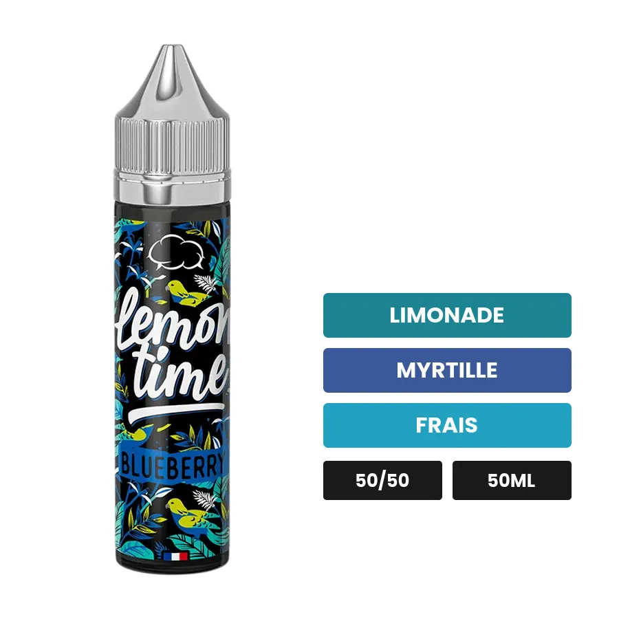 E-liquide Blueberry d'Eliquid France, 50 ml, saveurs limonade, myrtille et frais, sans nicotine — prêt à booster de nicotine.