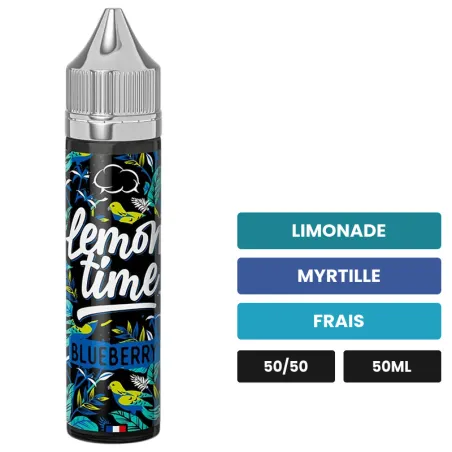 E-liquide Blueberry d'Eliquid France, 50 ml, saveurs limonade, myrtille et frais, sans nicotine — prêt à booster de nicotine.