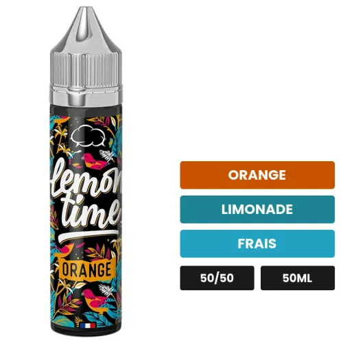 E-liquide Orange d'Eliquid France, 50 ml, saveurs orange, limonade et frais, sans nicotine — prêt à booster de nicotine.