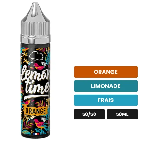 E-liquide Orange d'Eliquid France, 50 ml, saveurs orange, limonade et frais, sans nicotine — prêt à booster de nicotine.