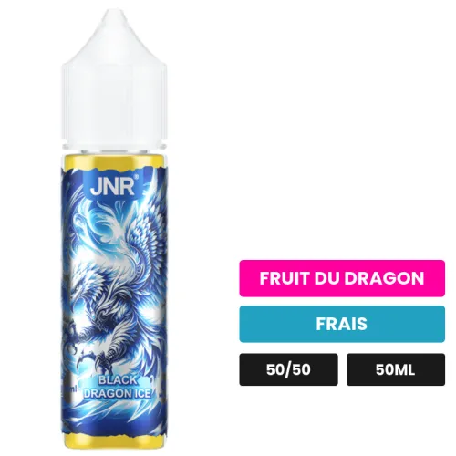 E-liquide Black Dragon Ice de Jnr, 50 ml, saveurs fruit du dragon et frais.