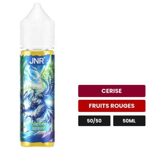 E-liquide Cherry Berry de Jnr, 50 ml, saveurs cerise et fruits rouges.