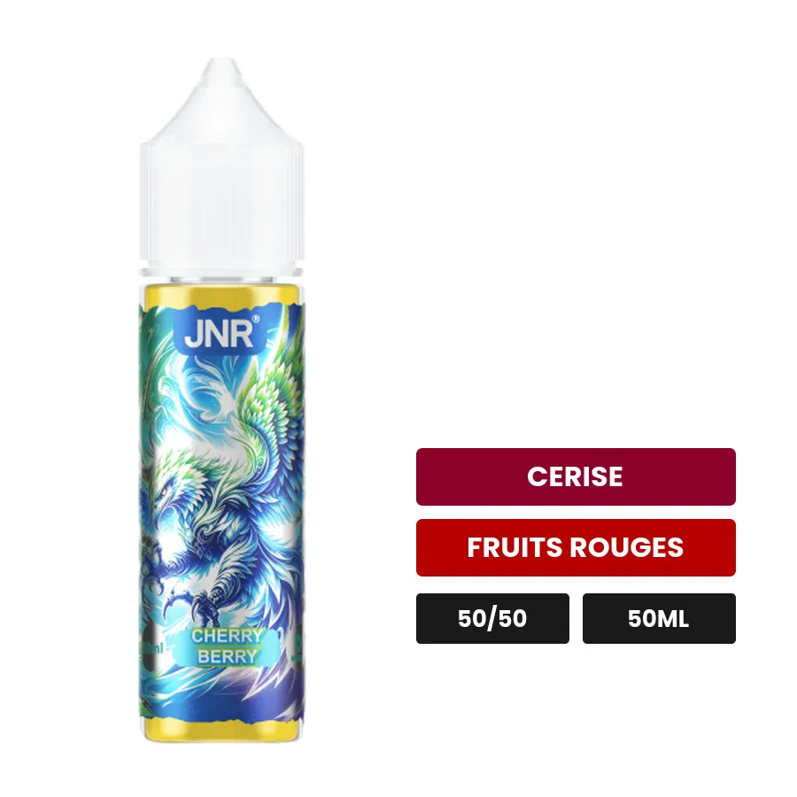 E-liquide Cherry Berry de Jnr, 50 ml, saveurs cerise et fruits rouges.