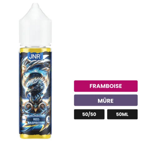 E-liquide Blackberry Red Raspberry de Jnr, 50 ml, saveurs framboise et mûre.