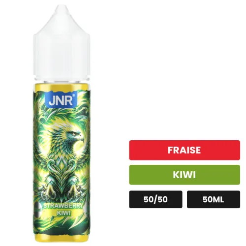 E-liquide Strawberry Kiwi de Jnr, 50 ml, saveurs fraise et kiwi.