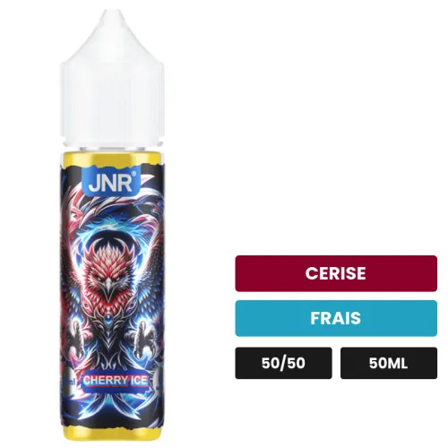 E-liquide Cherry Ice de Jnr, 50 ml, saveurs cerise et frais.