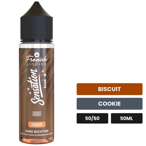 E-liquide Cookie, 50 ml, saveurs biscuit et cookie, sans nicotine — prêt à booster de nicotine.