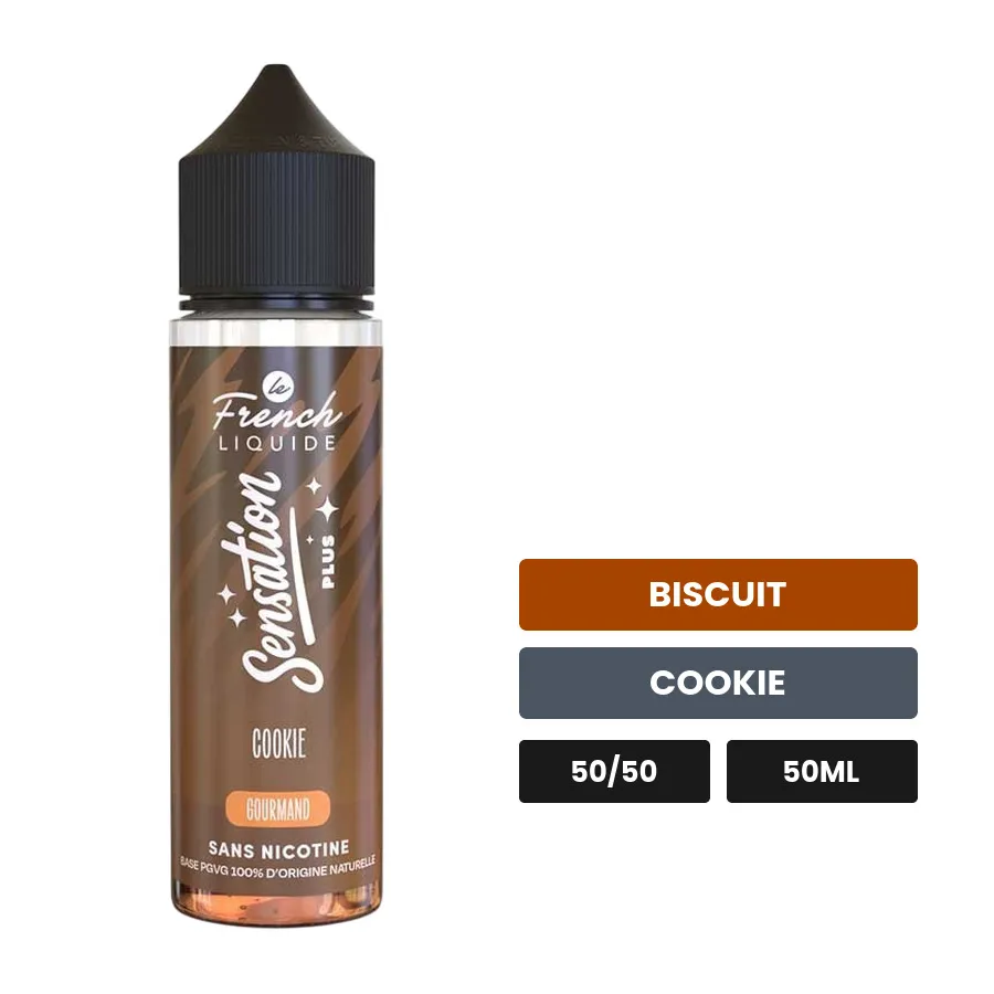 E-liquide Cookie, 50 ml, saveurs biscuit et cookie, sans nicotine — prêt à booster de nicotine.