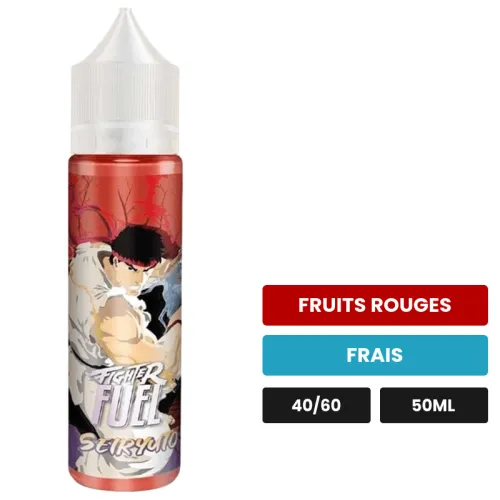 E-liquide Seiryuto de Maison Fuel, 50 ml, saveurs fruits rouges et frais, sans nicotine — prêt à booster de nicotine.
