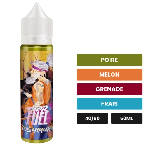 E-liquide Toshimura de Maison Fuel, 50 ml, saveurs poire, melon, grenade et 1 autre, sans nicotine — prêt à booster de.