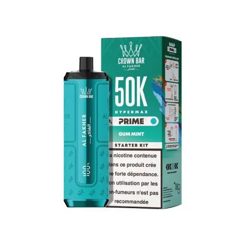 Puff Crown Bar 50K 2x10ml Hyper Max Prime Al Fakher Gum Mint