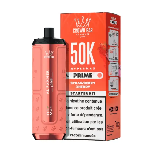 Puff Crown Bar 50K 2x10ml Hyper Max Prime Al Fakher Strawberry Cherry