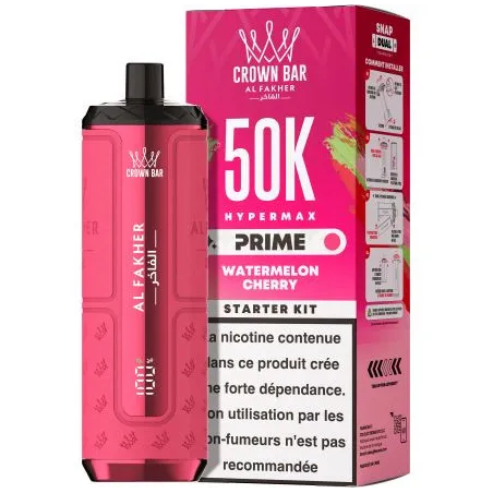 Puff Crown Bar 50K 2x10ml Hyper Max Prime Al Fakher Strawberry Cherry