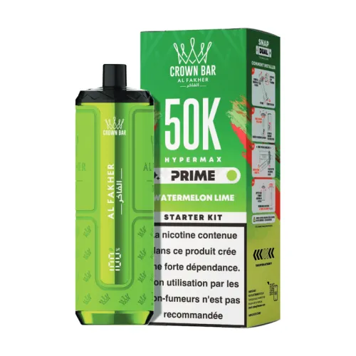 Puff Crown Bar 50K 2x10ml Hyper Max Prime Al Fakher Watermelon Lime