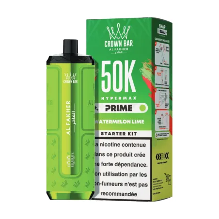 Puff Crown Bar 50K 2x10ml Hyper Max Prime Al Fakher Watermelon Lime