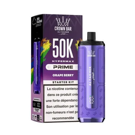 Puff Crown Bar 50K 2x10ml Hyper Max Prime Al Fakher Hubba