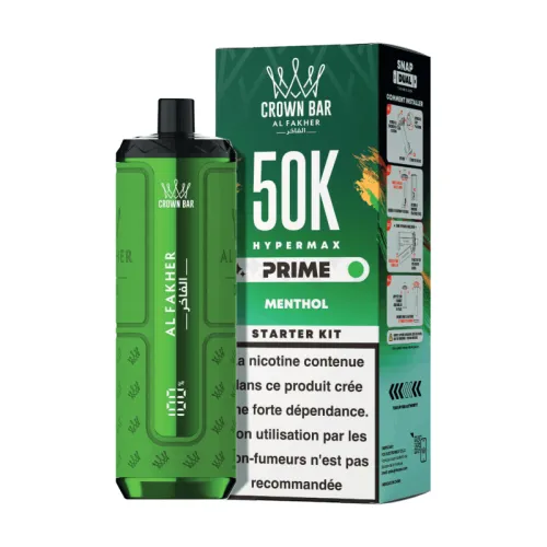 Puff Crown Bar 50K 2x10ml Hyper Max Prime Al Fakher Menthol