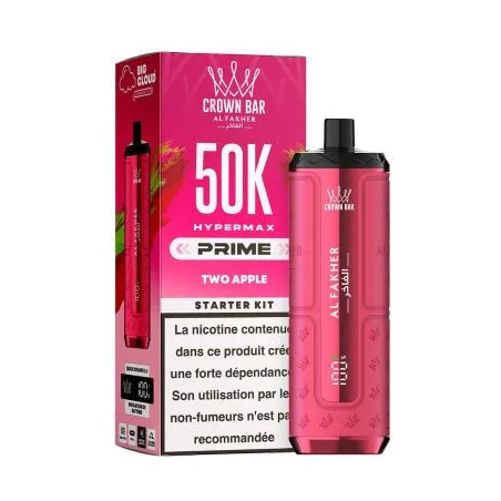 Puff Crown Bar 50K 2x10ml Hyper Max Prime Al Fakher Menthol