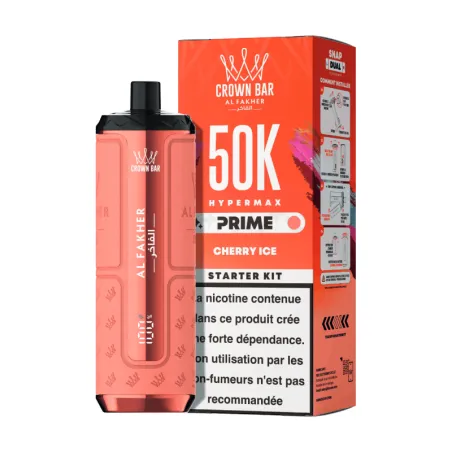 Puff Crown Bar 50K 2x10ml Hyper Max Prime Al Fakher Cherry Ice