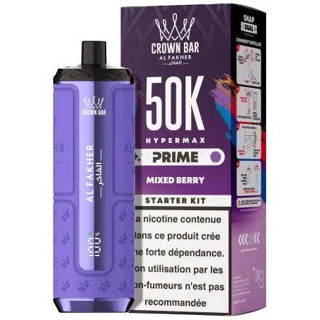 Puff Crown Bar 50K 2x10ml Hyper Max Prime Al Fakher Cherry Ice