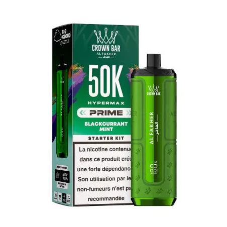 Puff Crown Bar 50K 2x10ml Hyper Max Prime Al Fakher Spearmint