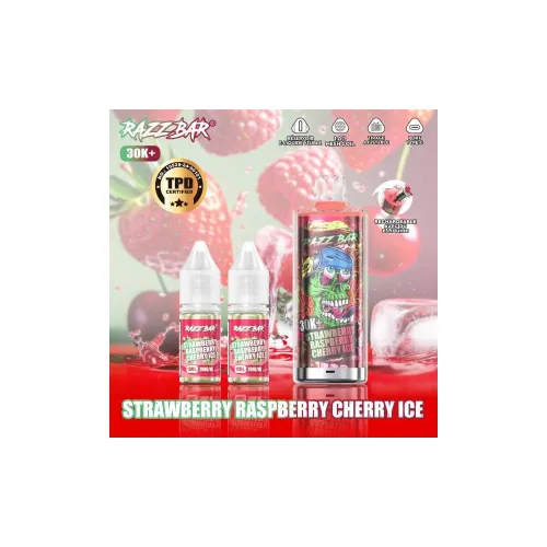 Razz Bar Puff Strawberry Raspberry Cherry ice 30K