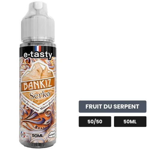 E-liquide Serko Frais d'E.Tasty, 50 ml, saveur fruit du serpent, sans nicotine — prêt à booster de nicotine.