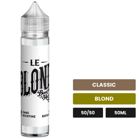 E-liquide Le Blond Bounty Hunters de Savourea, 50 ml, saveurs classic et blond, sans nicotine — prêt à booster de nicotine.