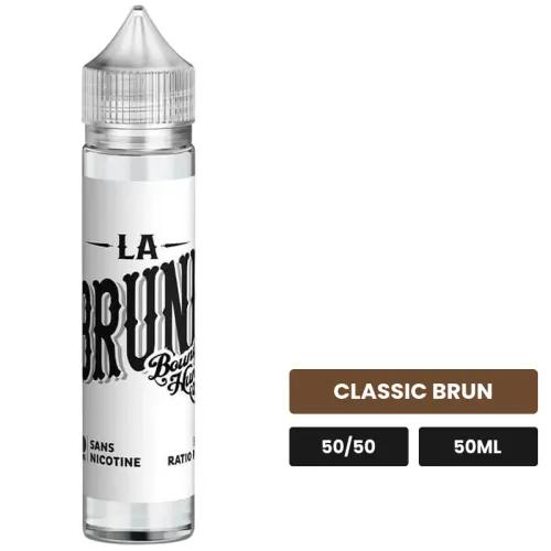 E-liquide La Brune de Savourea, 50 ml, saveur classic brun, sans nicotine — prêt à booster de nicotine.