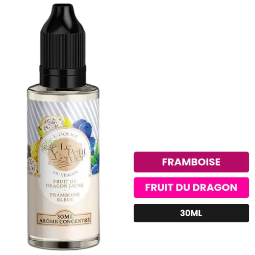 Arome concentre Fruit du Dragon Jaune Framboise Bleue de Savourea, 30 ml, saveurs framboise et fruit du dragon, sans.