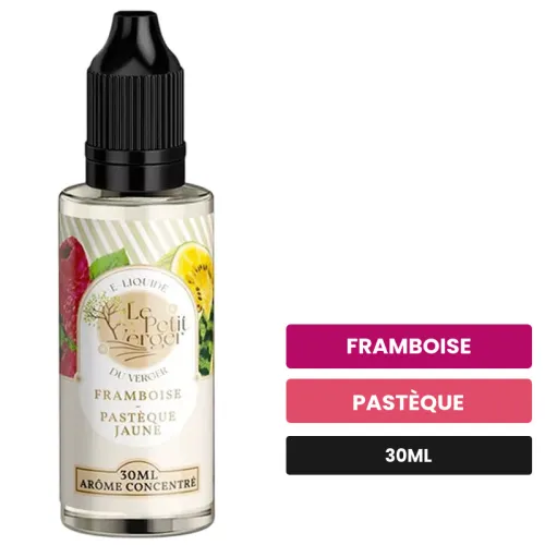 Arome concentre Framboise Pastèque Jaune de Savourea, 30 ml, saveurs framboise et pastèque, sans nicotine — arôme à diluer.