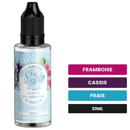 Arome concentre Cassis Framboise Frais de Savourea, 30 ml, saveurs framboise, cassis et frais, sans nicotine — arôme à.