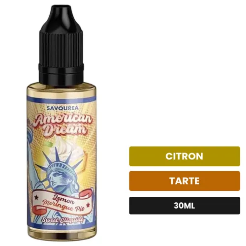 Arome concentre Lemon Meringue Pie American Dream by Savourea, 30 ml, saveurs citron et tarte, sans nicotine — arôme à.