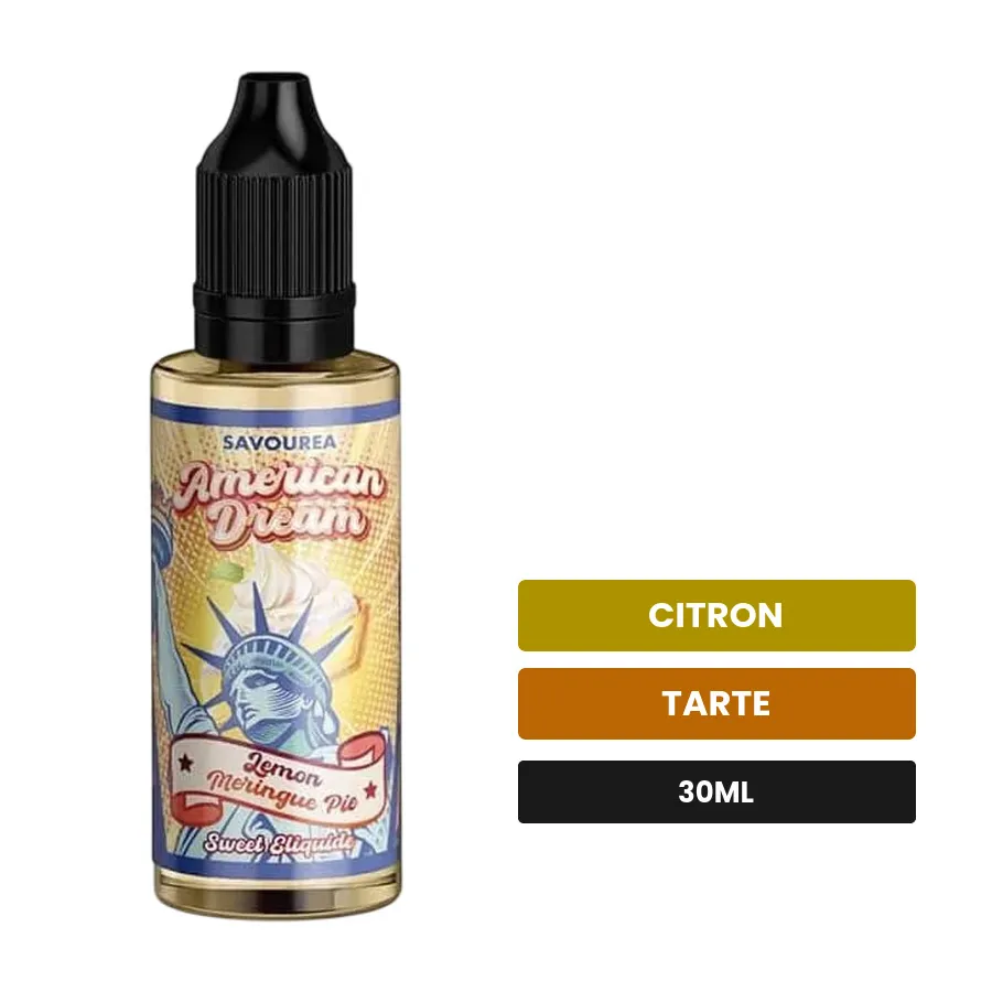 Arome concentre Lemon Meringue Pie American Dream by Savourea, 30 ml, saveurs citron et tarte, sans nicotine — arôme à.