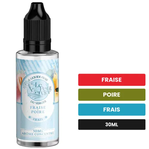 Arome concentre Fraise Poire Frais de Savourea, 30 ml, saveurs fraise, poire et frais, sans nicotine — arôme à diluer de.