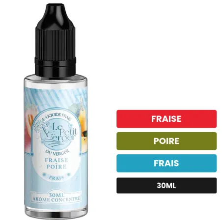 Arome concentre Fraise Poire Frais de Savourea, 30 ml, saveurs fraise, poire et frais, sans nicotine — arôme à diluer de.