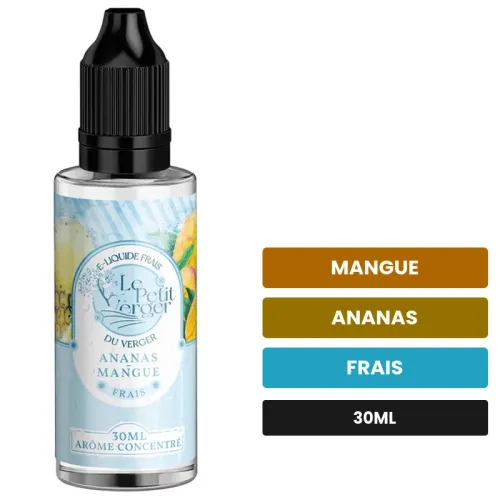 Arome concentre Ananas Mangue Frais de Savourea, 30 ml, saveurs mangue, ananas et frais, sans nicotine — arôme à diluer de.