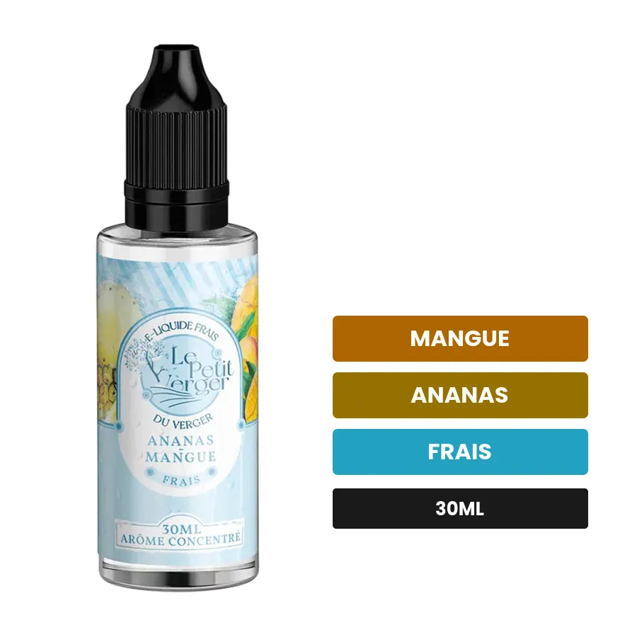 Arome concentre Ananas Mangue Frais de Savourea, 30 ml, saveurs mangue, ananas et frais, sans nicotine — arôme à diluer de.