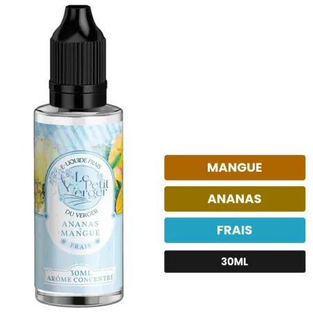 Arome concentre Ananas Mangue Frais de Savourea, 30 ml, saveurs mangue, ananas et frais, sans nicotine — arôme à diluer de.