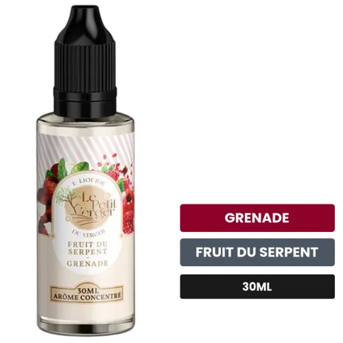 Arome concentre Fruit du Serpent Grenade de Savourea, 30 ml, saveurs grenade et fruit du serpent, sans nicotine — arôme à.