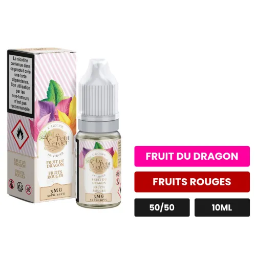 E-liquide Fruit Du Dragon Fruits Rouges de Savourea, 10 ml, saveurs fruit du dragon et fruits rouges, 3 mg de nicotine.