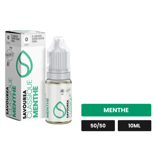 E-liquide Menthe de Savourea, 10 ml, saveur menthe.