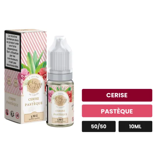 E-liquide Cerise Pastèque Le Petit Verger de Savourea, 10 ml, saveurs cerise et pastèque, 3 mg de nicotine.