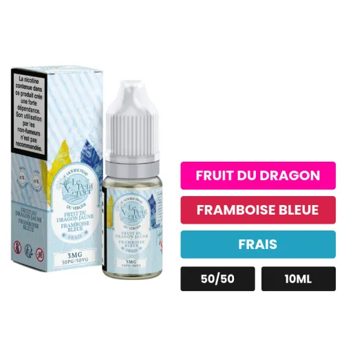E-liquide Fruit Du Dragon Jaune Framboise Bleue Le Petit Verger Frais de Savourea, 10 ml, saveurs fruit du dragon, framboise.