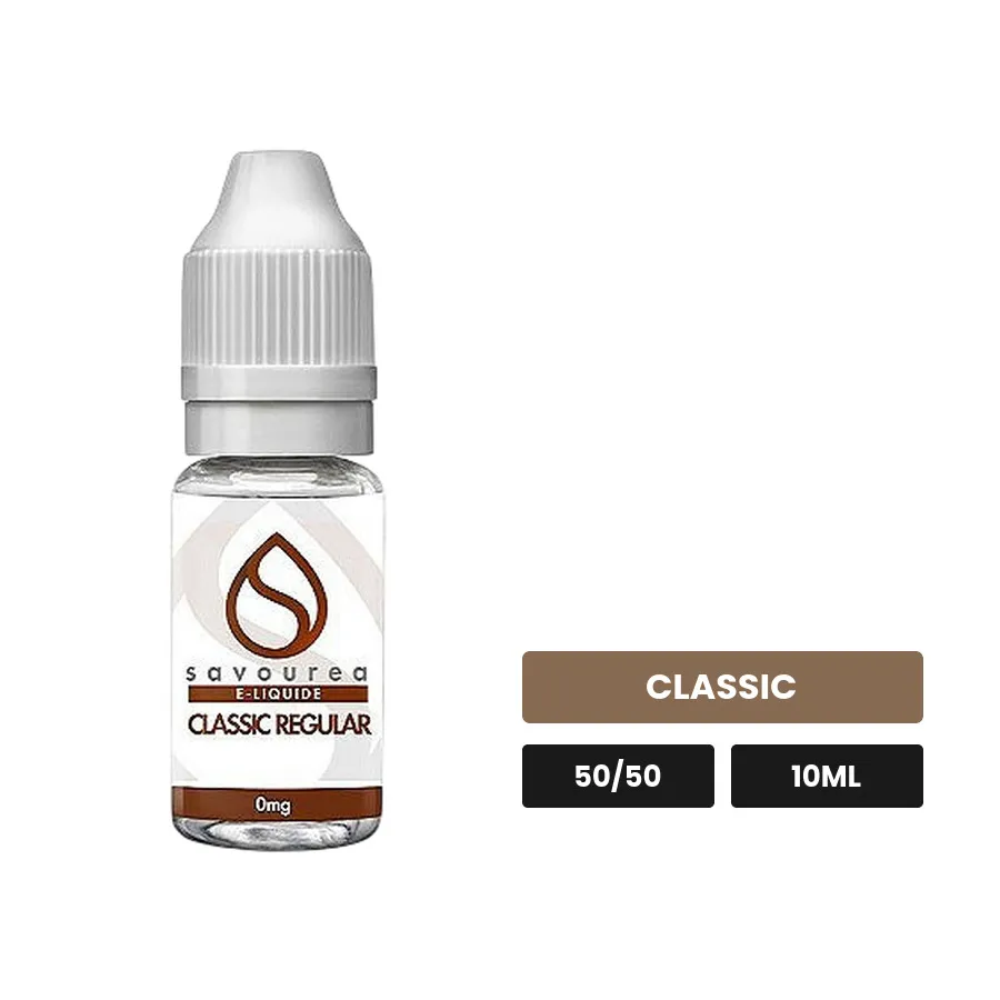 E-liquide Classic Regular de Savourea, 10 ml, saveur classic.